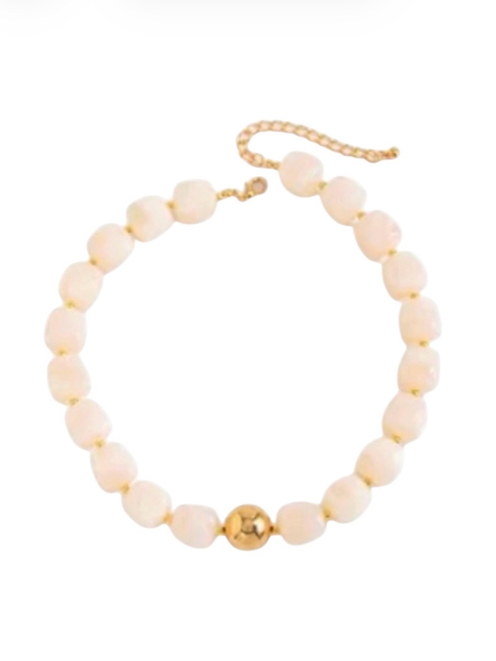 Gold and Cream Resin Beaded Necklaces NWT